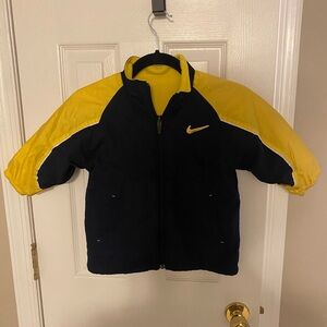 Nike Kids Yellow and Black Reversible Fleece Jacket